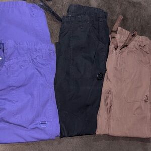 Purple, Black, and Brown Scrub Pants Set